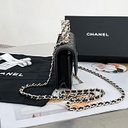 Chanel Flap Bag Handle Black Lambskin 17x10x3cm - 6