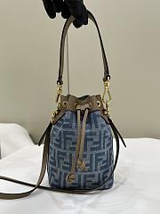 Fendi Mon Tresor FF Denim Mini Bucket 18x12x10cm - 1