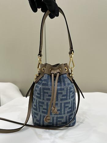 Fendi Mon Tresor FF Denim Mini Bucket 18x12x10cm