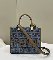 Fendi Sunshine Small Light Blue FF Denim 25.5x23x12cm - 1