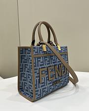 Fendi Sunshine Small Light Blue FF Denim 25.5x23x12cm - 5