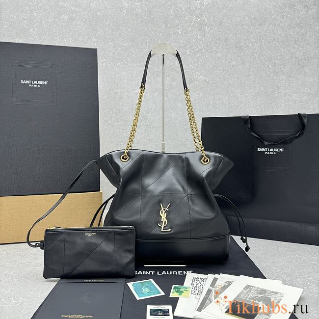 YSL Jamie 4.3 Large Pochon Black Leather Bag 34x27x3cm - 1