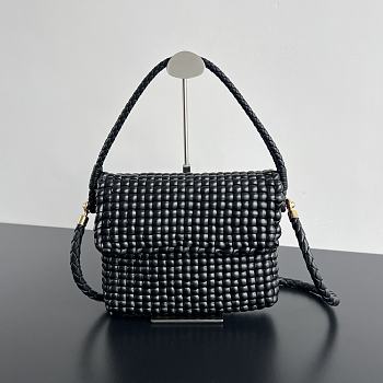 Bottega Veneta Swing Black Lambskin 25x19x6cm