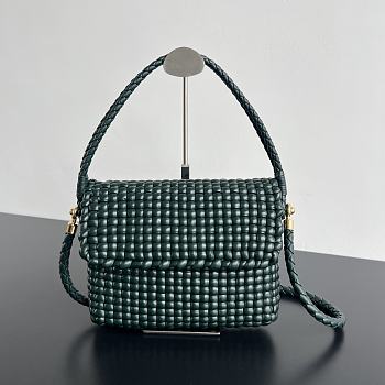Bottega Veneta Swing Green Lambskin 25x19x6cm