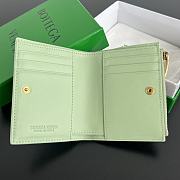 Bottega Veneta Small Bi-Fold Zip Wallet Green 11.5x9cm - 3