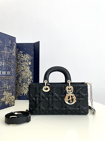 Dior Medium Lady D-Joy Bag Black Graphic Cannage Calfskin 26 x 13.5 x 5 cm