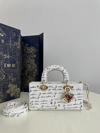 Dior Dioramour Small Lady D-Joy Bag White 22 x 12 x 6 cm