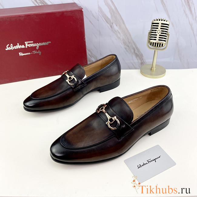 Ferragamo Ree Bit Loafer Brown - 1