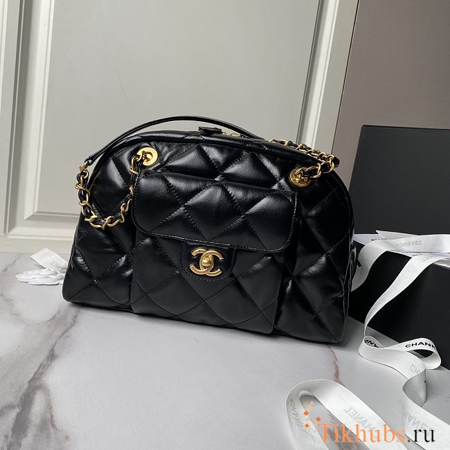 Chanel Bowling Bag Black 33x21.5x14.5cm - 1