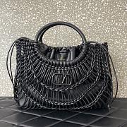 Valentino Allknots Woven Leather Shopper Black 38x34x7cm - 1