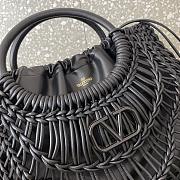 Valentino Allknots Woven Leather Shopper Black 38x34x7cm - 5