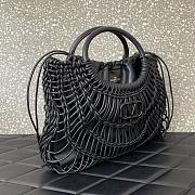 Valentino Allknots Woven Leather Shopper Black 38x34x7cm - 3