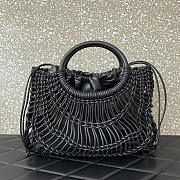 Valentino Allknots Woven Leather Shopper Black 38x34x7cm - 2