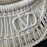 Valentino Allknots Woven Leather Shopper White 38x34x7cm - 6