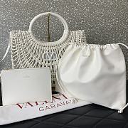 Valentino Allknots Woven Leather Shopper White 38x34x7cm - 5