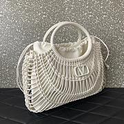 Valentino Allknots Woven Leather Shopper White 38x34x7cm - 4