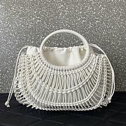 Valentino Allknots Woven Leather Shopper White 38x34x7cm - 3