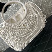 Valentino Allknots Woven Leather Shopper White 38x34x7cm - 2