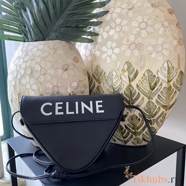 Celine Triangle Bag Smooth Black 21x15x4cm - 1