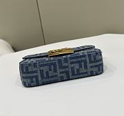 Fendi Mini Baguette Bag Denim FF Blue 19.5x5x11cm - 6