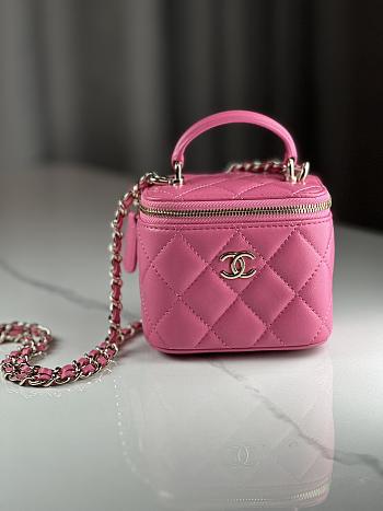 Chanel Mini Vanity Top Handle Pink Bag 11x9x7cm