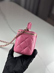 Chanel Mini Vanity Top Handle Pink Bag 11x9x7cm - 4