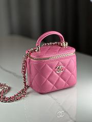 Chanel Mini Vanity Top Handle Pink Bag 11x9x7cm - 3