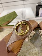 Gucci Brown Ebony Blondie Leather Sandal - 3