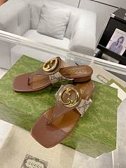 Gucci Brown Ebony Blondie Leather Sandal - 2