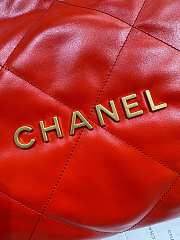 Chanel Small 22 Handbag Red Gold 35x37x7cm - 2