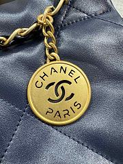 Chanel Small 22 Handbag Navy Blue Gold 35x37x7cm - 4