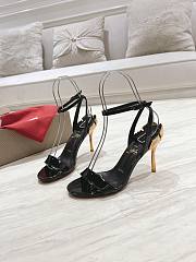 Christian Louboutin Ginko Girl 85mm Sandals Satin Black Patent  - 5