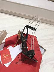 Christian Louboutin Ginko Girl 85mm Sandals Satin Black Patent  - 3