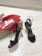 Christian Louboutin Ginko Girl 85mm Sandals Satin Black Patent  - 2