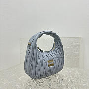 Miu Miu Wander Nappa Half Moon Bag Blue 20x17x6cm - 2