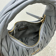 Miu Miu Wander Nappa Half Moon Bag Blue 20x17x6cm - 3