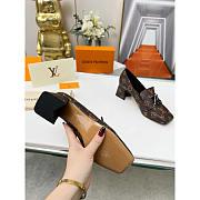 Louis Vuitton LV Upper Case Block Heels Brown 6cm - 4