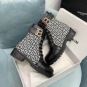 Balmain Black Jacquard Monogram Ranger Romy Boots - 5