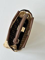 Fendi Peekaboo Mini Brown Leather Macramé Bag 23x18x11cm - 5