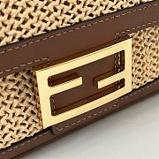 Fendi Baguette Brown Leather Macramé Bag 27x6x15cm - 6