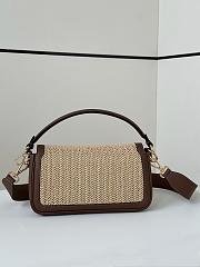 Fendi Baguette Brown Leather Macramé Bag 27x6x15cm - 5