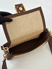 Fendi Baguette Brown Leather Macramé Bag 27x6x15cm - 4