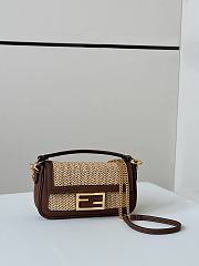 Fendi Baguette Mini Brown Leather Macramé Bag 20x5x13cm - 1