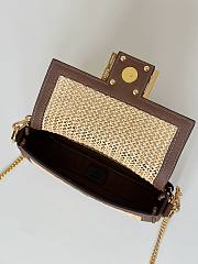 Fendi Baguette Mini Brown Leather Macramé Bag 20x5x13cm - 3