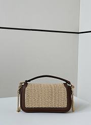 Fendi Baguette Mini Brown Leather Macramé Bag 20x5x13cm - 2