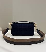 Fendi Baguette Bag Blue Canvas 27×6×14cm - 2