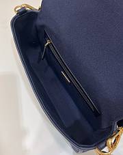 Fendi Baguette Bag Blue Canvas 27×6×14cm - 4