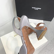 Amina Muaddi Grey Slingback Heels 95 - 5