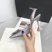 Amina Muaddi Grey Slingback Heels 95 - 4