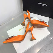 Amina Muaddi Orange Slingback Heels 95 - 3